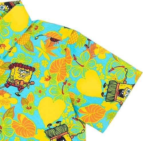 Miniatura 5 de Nickelodeon Bob Esponja Squarepants - Camisa hawaiana de manga corta con botones
