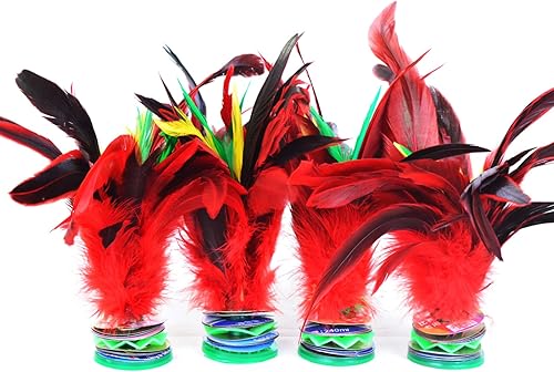 Baitaihem Colorful Kick Shuttlecock Fancy Chinese Jianzi Foot Sports Outdoor Game, 4 Pack/ 6 Pack