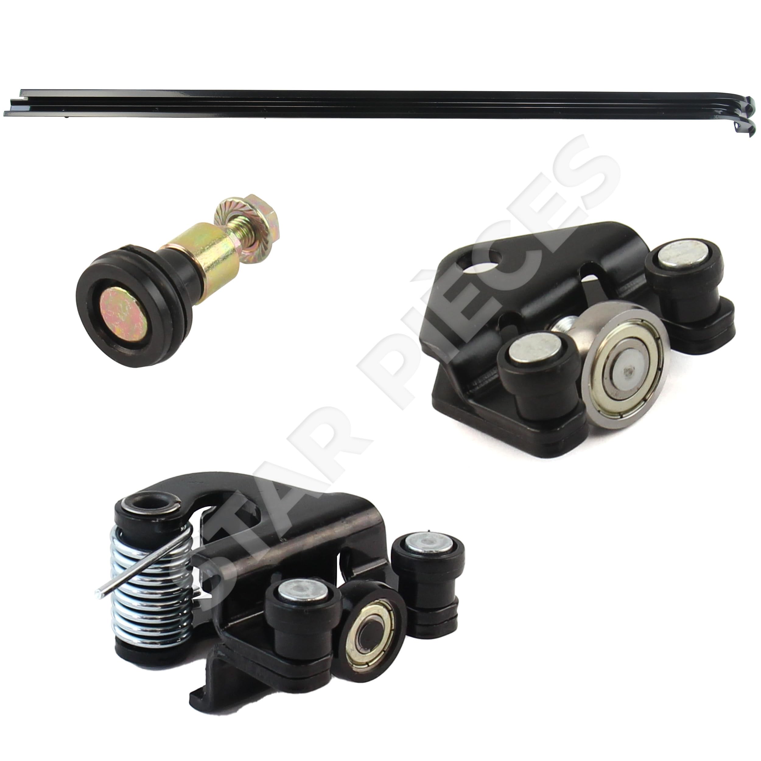 3 roulettes porte latérale + RAIL DE PORTE compatible pour Master 2, Movano A, Interstar (1997-2010) galets de porte coulissante + rail | Guide HAUT - MILIEU - BAS de porte
