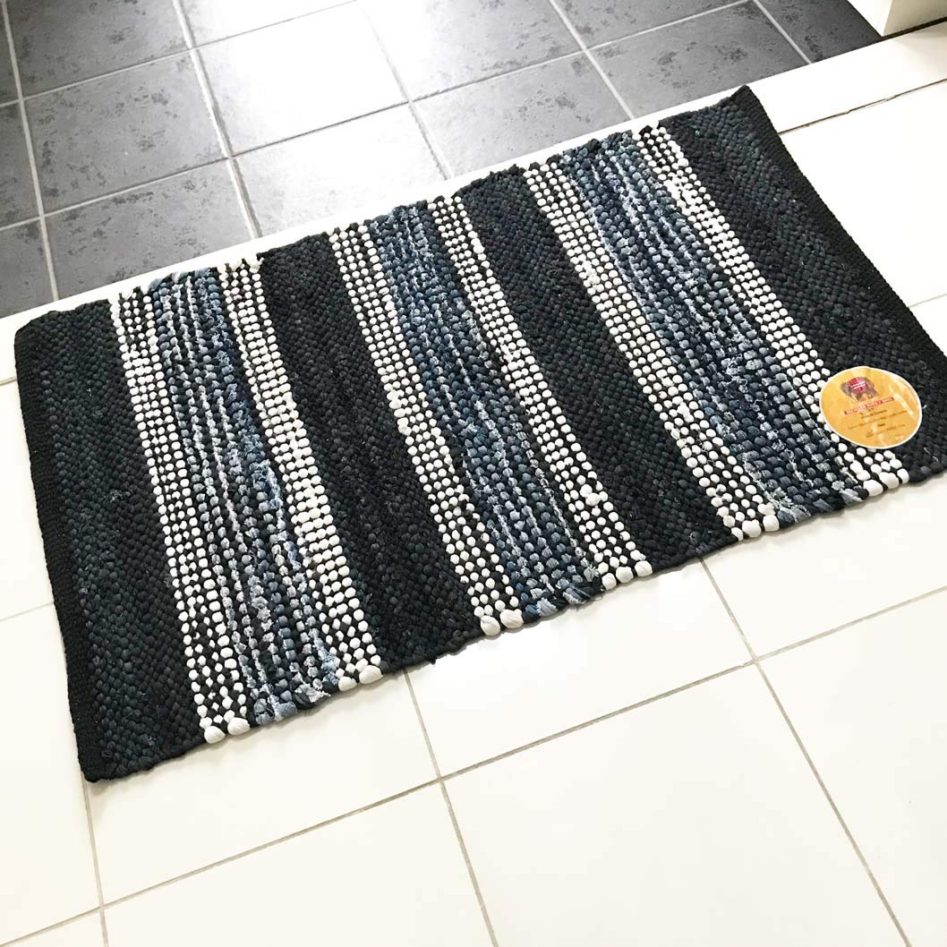 Amazon | LOOMAGE INDIA ハンドメイド デニムラグマット WEAVE S004
