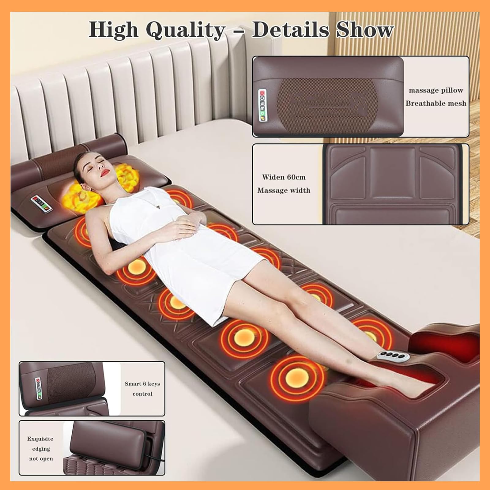 Shiatsu - Cuscinetto massaggiante per tutto il corpo con massaggiatore per piedi e calore, cuscino riscaldato per schiena, vita, gambe, rilassamento muscolare