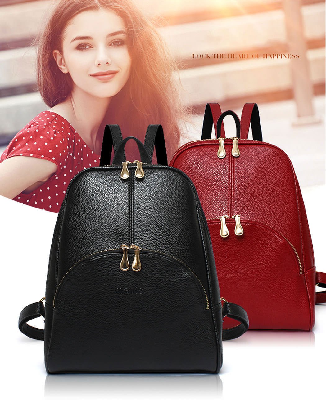 DEERWORD Donna Borse a Zaino Borsa a Zainetto Elegante Tracolla Zaini Firmate Marca Zainetti Antifurto PU pelle 3020 1 pz