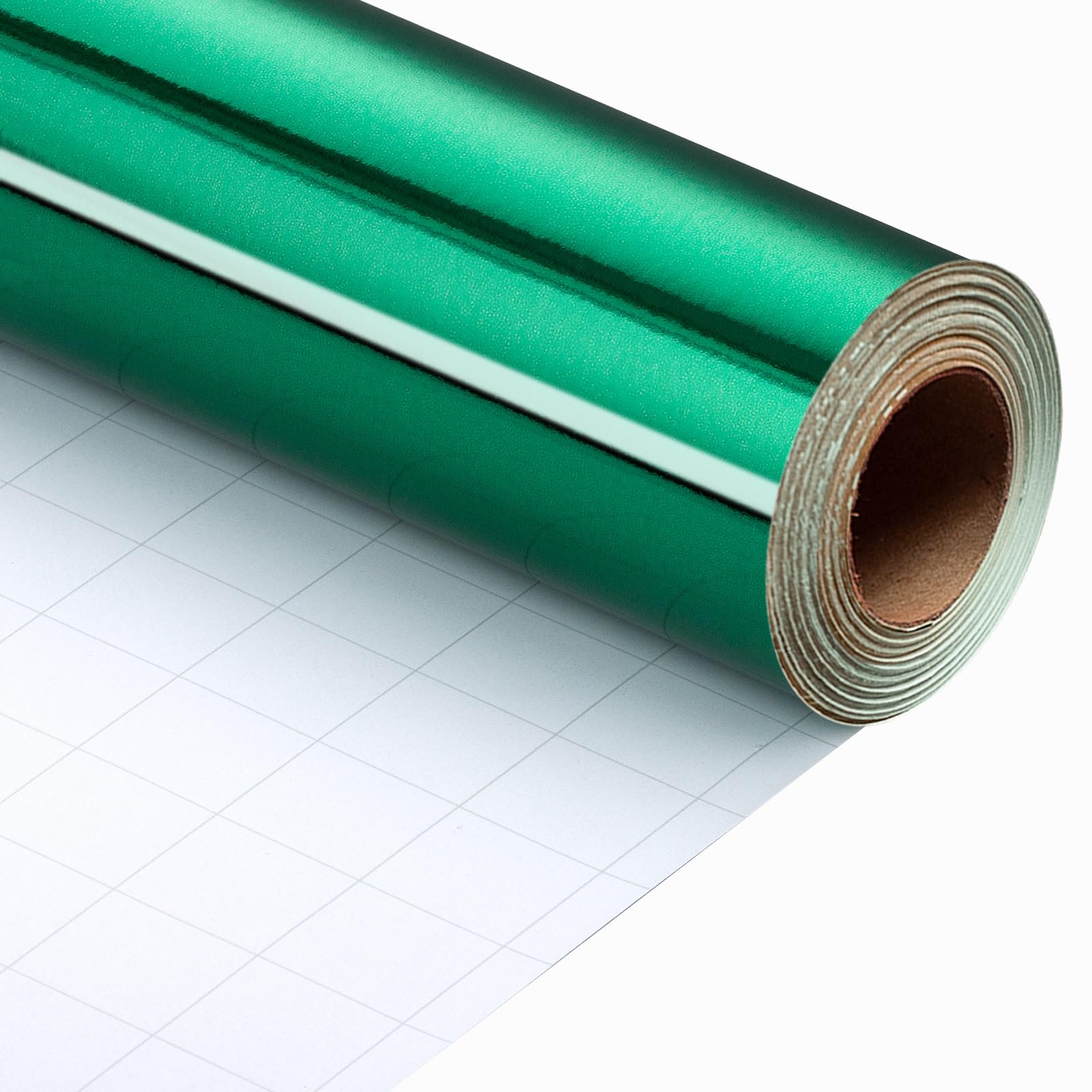 Merture Metallic Dark Green Wrapping Paper Roll - 17 In X 32.8 Ft(46.5 sq.ft.) with Grid Cutting Lines — image 1