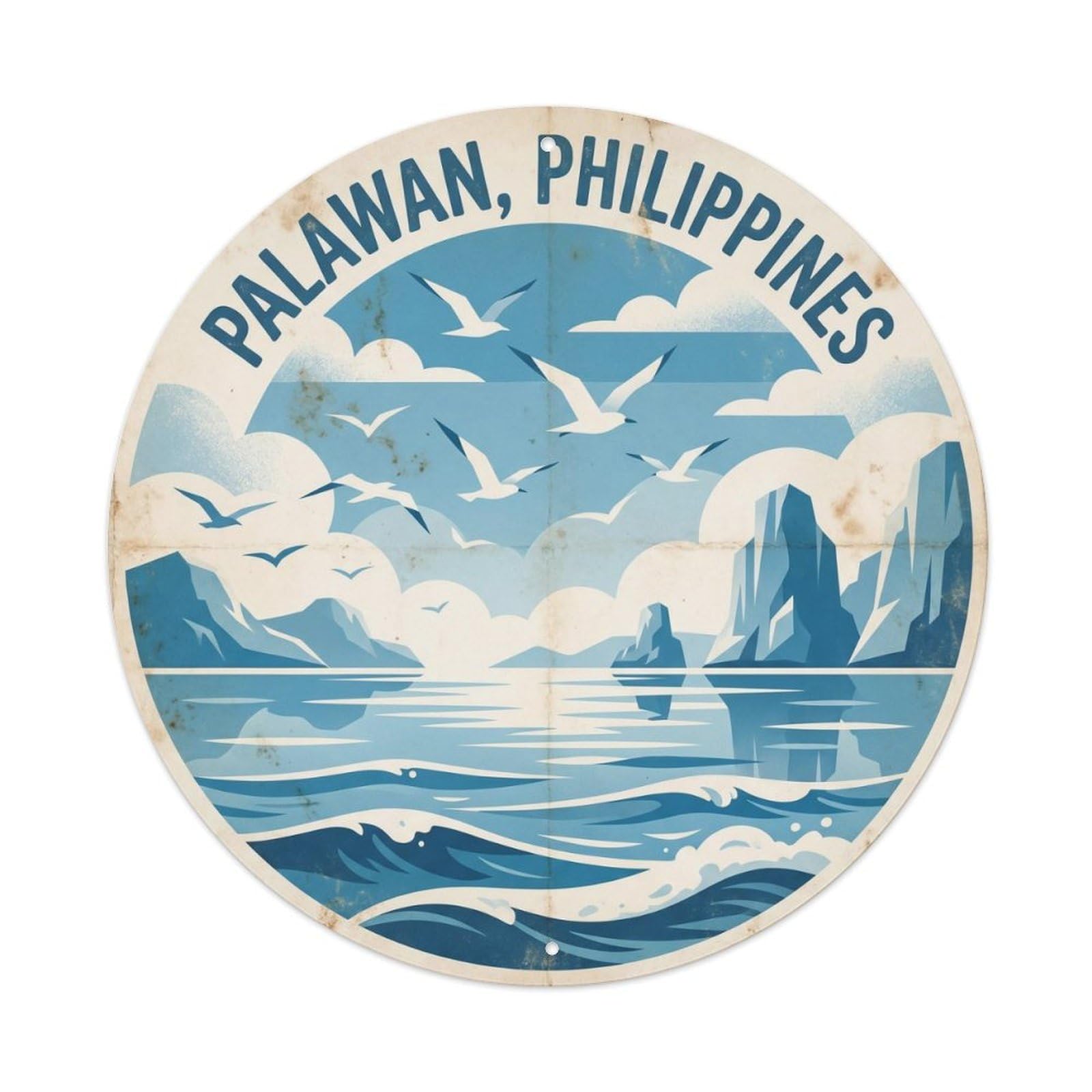 Philippines Travel Palawan Seabird Tropical Beach Metal Tin Sign