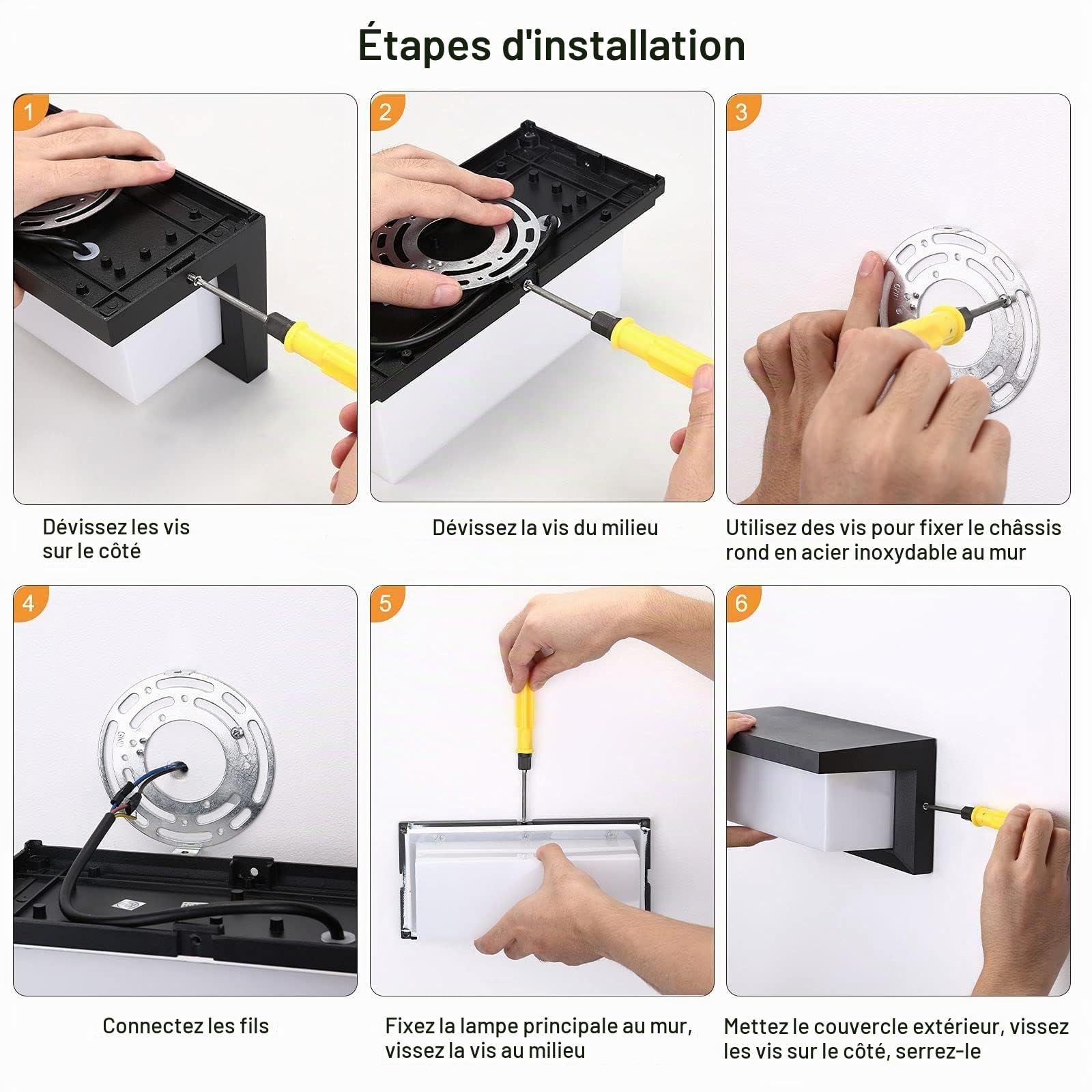 2 Pièces Lampe Murale Extérieure LED IP66 18W, Blanc Neutre