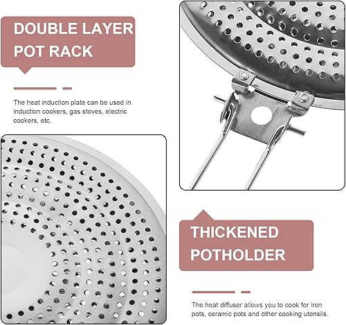 Miniatura 8 de DECHOUS Soporte para ollas de estufa Almohadilla de aislamiento de calor Difusor de calor de placa de inducción Difusor de calor para placa de