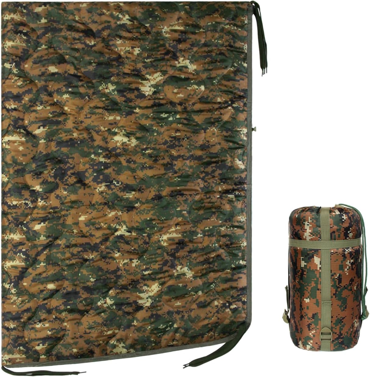 WINWAY Outdoor Down Camping Blanket Military Camping Sleeping Bag with Zipper,Packable Waterproof Lightweight Poncho Liner for Hiking,Travel, Stadium