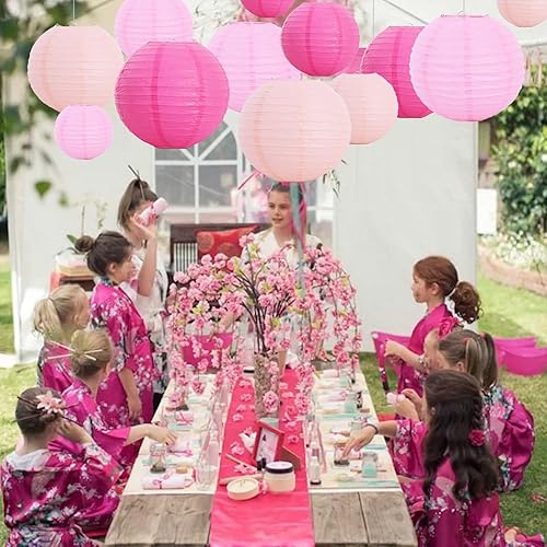 Miniatura 68 de BEISHIDA Faroles de papel redondos amarillos de 12 pulgadas, decorativos, colgantes, asiáticos, chinos, japoneses, lámpara para cumpleaños