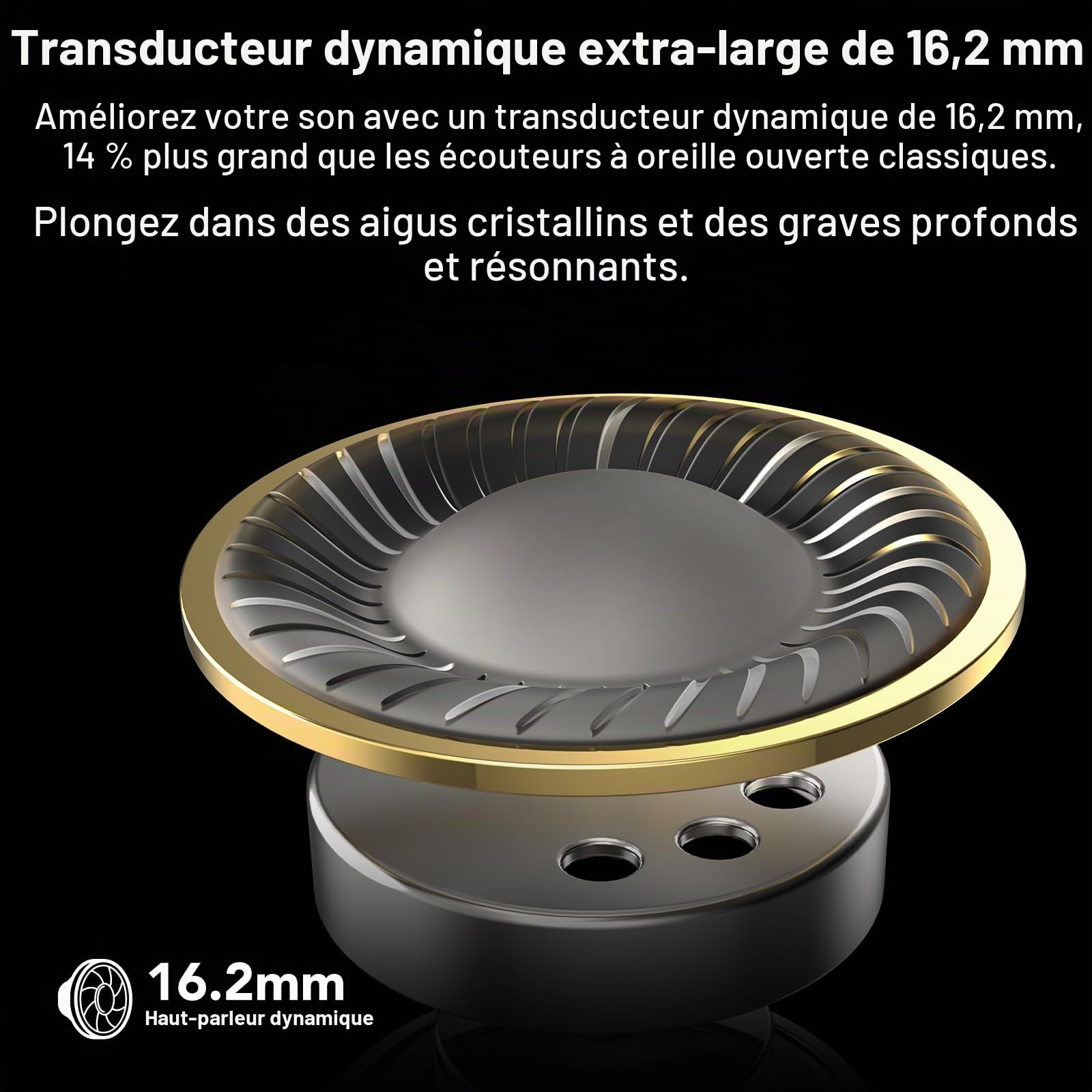 TOZO OpenEgo Écouteurs Bluetooth sans Fil Casque Bluetooth 5.3 Ultraléger