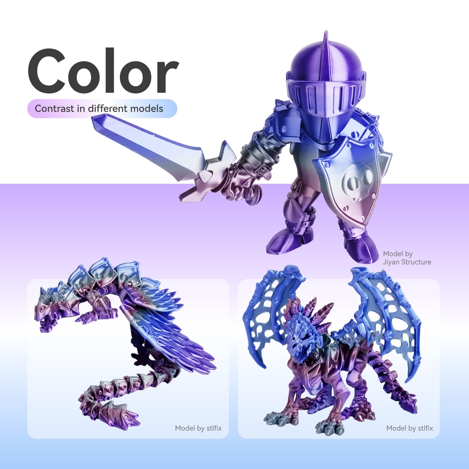 Filamento per stampante 3D Conjure Silk Rainbow PLA, filamento cosmico multicolore di PLA rosa blu verde rosso da 1,75 mm per stampa 3D 2KG/4,4LB