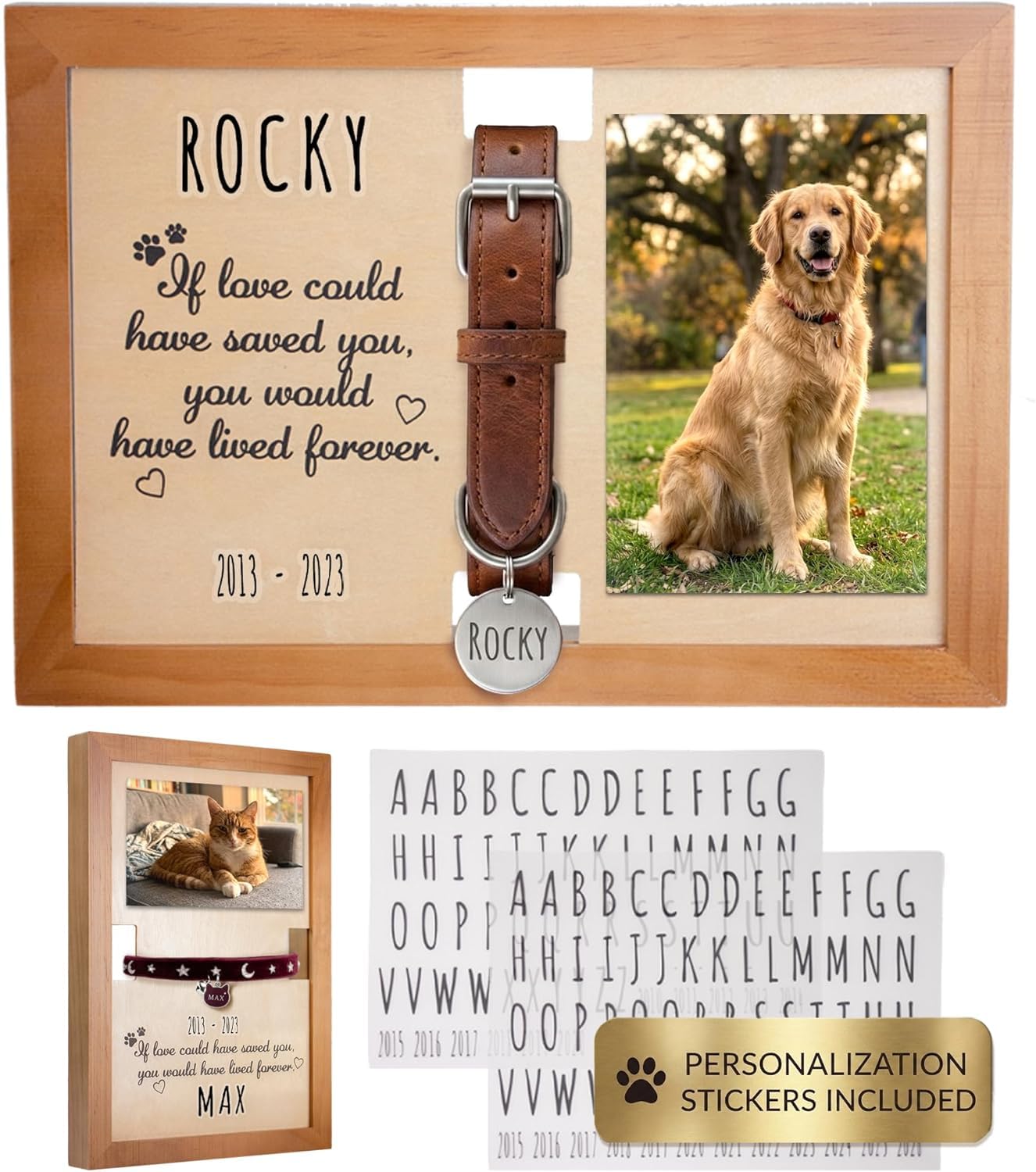 Personalised Wooden Frame Dog Memorial Gifts for Loss of Dog Sympathy Gift