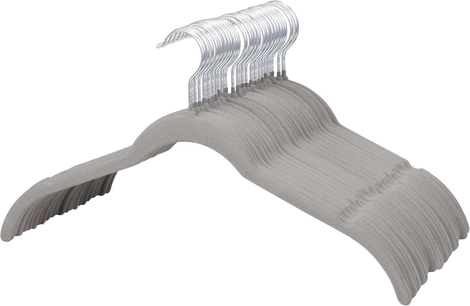 ManGotree 50 Pack Velvet Shirt Hangers for Women, 16.5'' Suit Hangers with 360° Swivel Hook, Non-Slip Coat Clothes Hangers for Tank Top, Shirts, Dress, Blouses, Strappy Dresses (Pink)