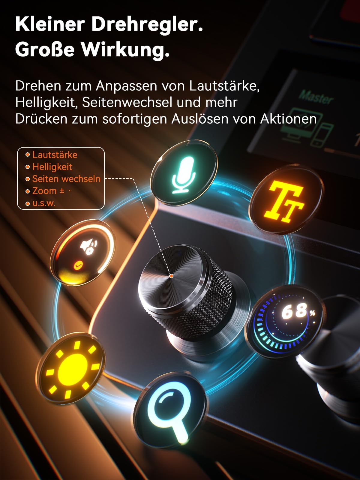 STREONOR Stream Controller Pro S10 mit 10 Tasten Touchscreen und 4 Reglern | Stream Control Deck für OBS, Twitch, YouTube, Content Creators, Streaming & Gaming, kompatibel mit PC und Mac