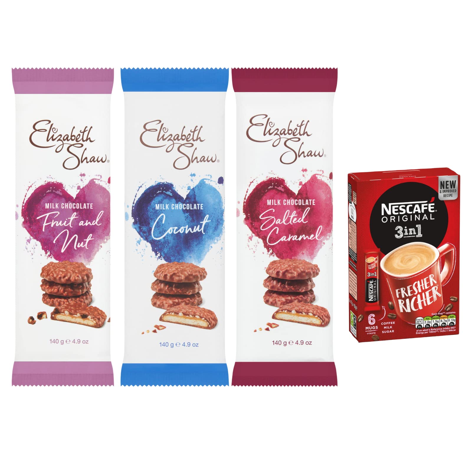 Buy Elizabeth Shaw Variety Pack, Milk Chocolate, Coconut & Hazelnut Biscuits, Milk Chocolate