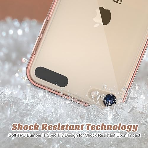 Miniatura 5 de Funda ULAK para iPod Touch 6ta generación, funda para iPod 5, transparente, suave, de TPU flexible, plástico rígido que absorbe golpes, Rose gold