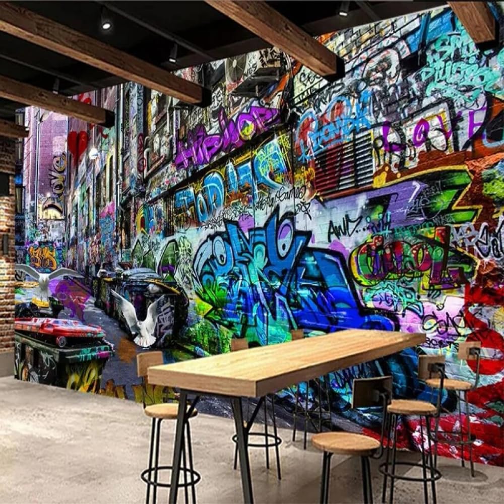 Papier peint autocollant 3D graffitis pose facile et rapide 250x175 cm