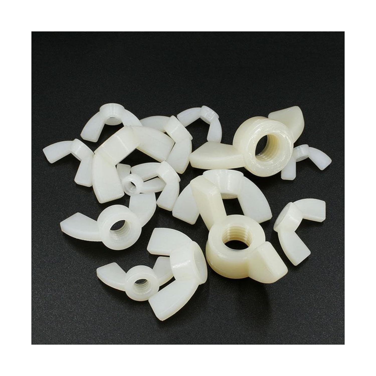 Tuercas de mariposa, sujetadores de tuercas, 1-100 piezas M3-m12 Tuerca de mariposa de nailon blanco Tuerca de lingote de plástico Tipo mariposa de plástico Tuercas de mariposa con tapón de rosca de p