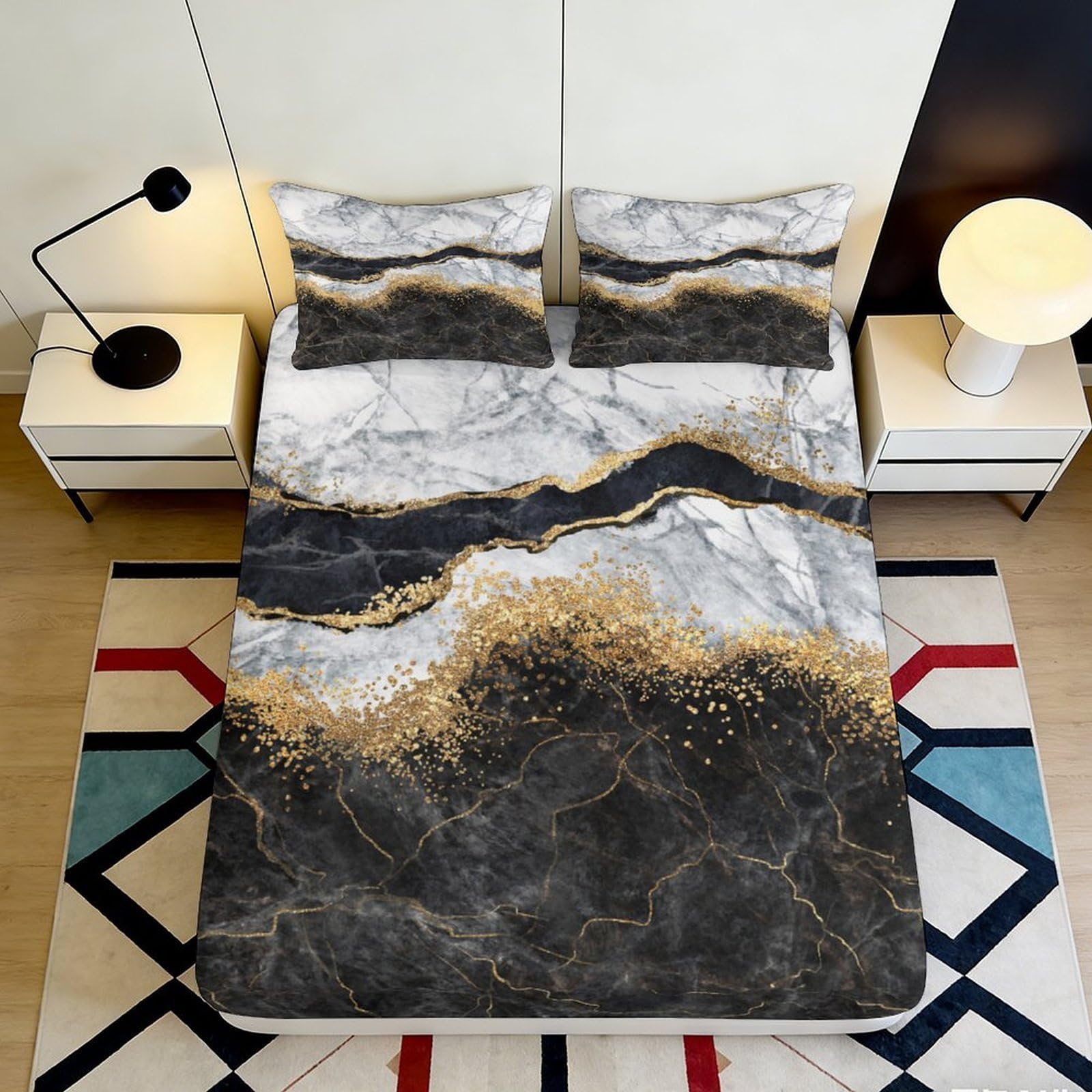 3D Printed Cartoon Animal Fitted Sheet Microfiber Deep Pocket Non-Slip for Adults Bedroom Cartoon Mattress Fitted Cover 120x200x25cm