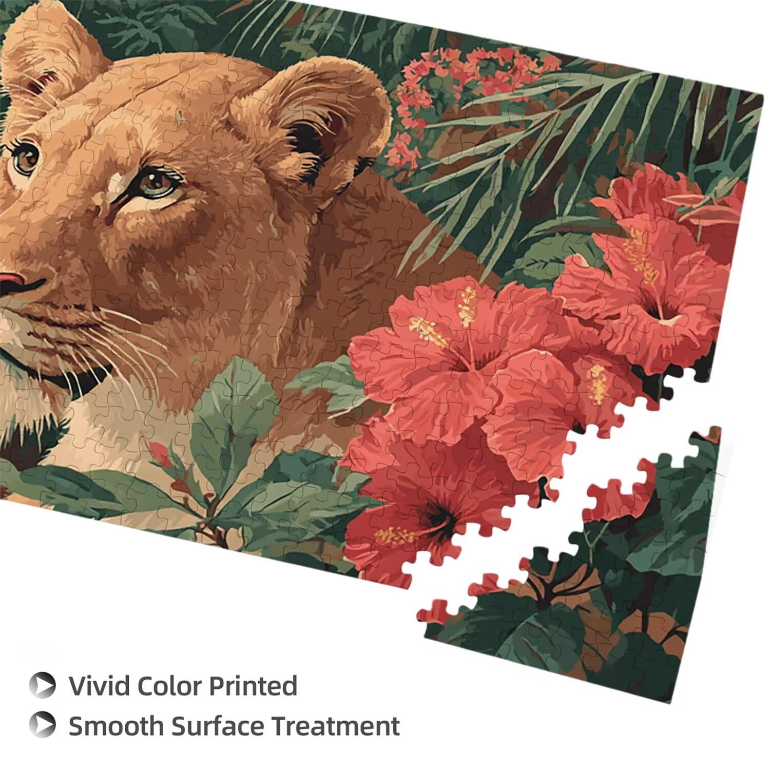 Puzzle dla dorosłych 1692 sztuk, lew dżungli Puzzle, trudne, wymagające, puzzle idealnie pasują, napis na plecach, bez pudru, prezent dla seniorów (179 x 31 cm) v128