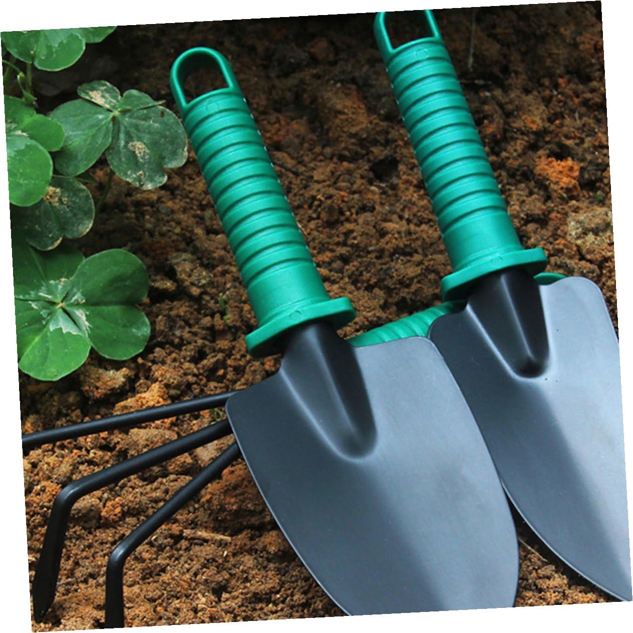 Heavy Duty Garden Tool Set with Shovel, Rake, Pruner in Portable Toolbox for Outdoor Planting and Gardening Maintenance