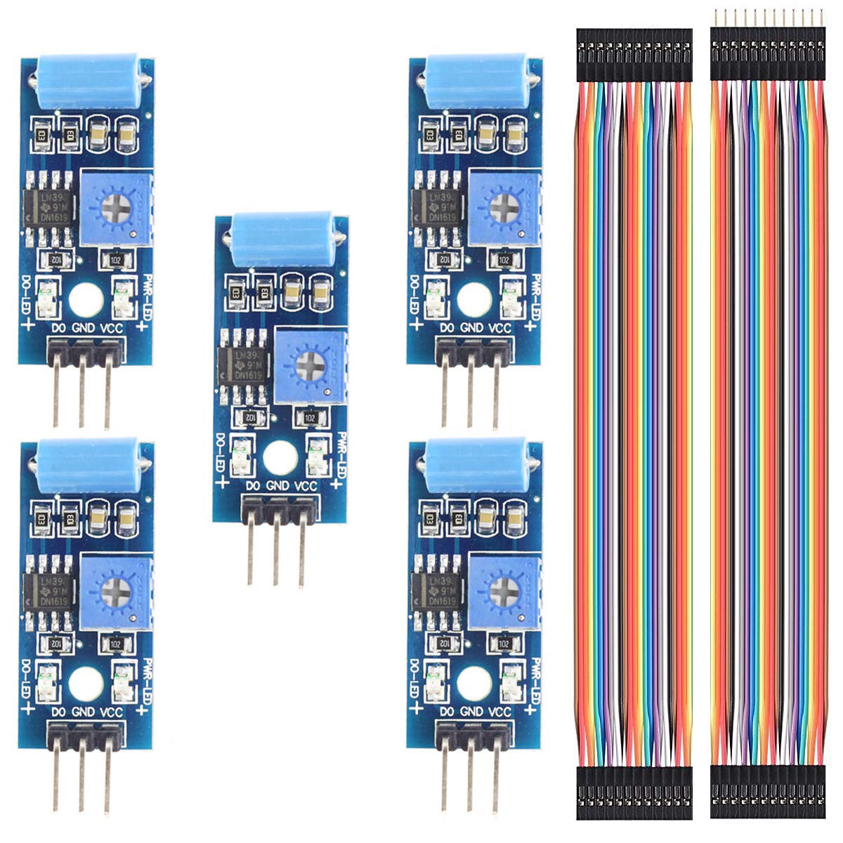 Youmile 5PACK Vibration Sensor Module SW-420 Motion Alarm Switch Detector Electronic DIY Kit for Arduino with Dupont Cable
