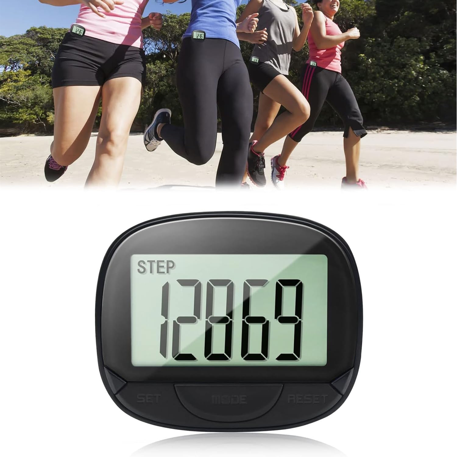 X spring Pedometer for Walking, 3D Pedometer with Clip, Walking Step Counter with Large Display, Track Steps and Miles/Km, Calories Burned, Step Tracker for Seniors, Kids, Men and Women