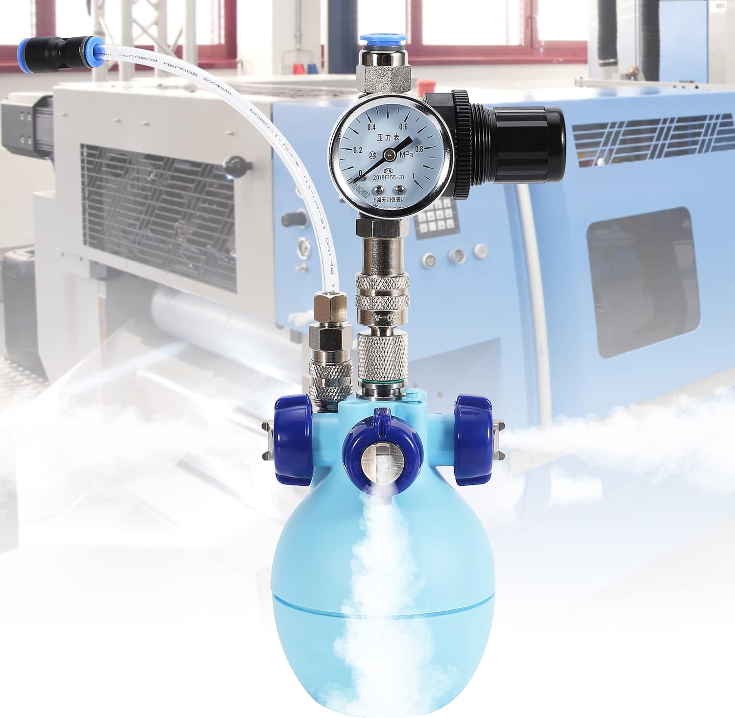Hanchen Industrial Humidifier Large Fog Volume Static Removal Dust Removal Electronic Textile Plant Constant Humidity Dry Fog Humidifier Atomizer (10 Micron 2nd Generation (Blue) Low air Consumption) : Appliances