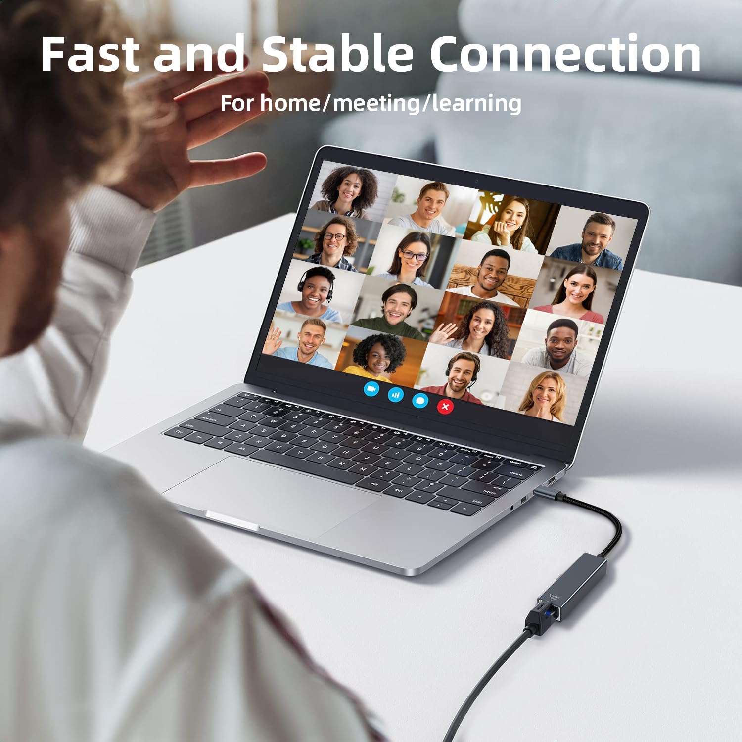 YUETUOL Adattatore USB C a Ethernet, Adattatore LAN Type-C a RJ45 Ethernet 1Gbps (Thunderbolt 3/4) Compatibile con iPhone 15 Pro, MacBook Pro/Air, Galaxy S23, Surface Book, Dell, Switch