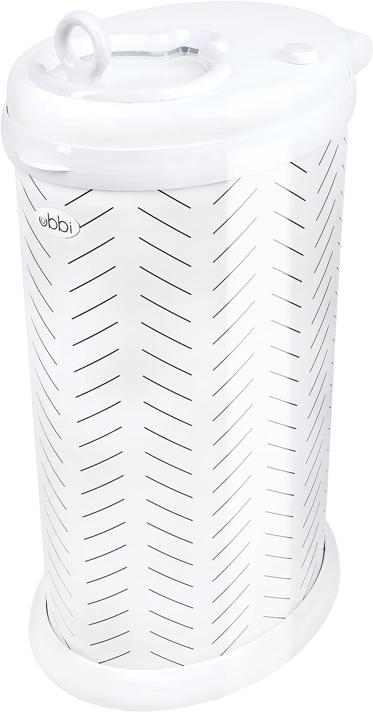 Ubbi Steel Odor Locking Nappy Disposal Bin, No Special Bag Required Money Saving, Awards-Winning, Modern Design Registry Must-Have Diaper Pail, Herringbone