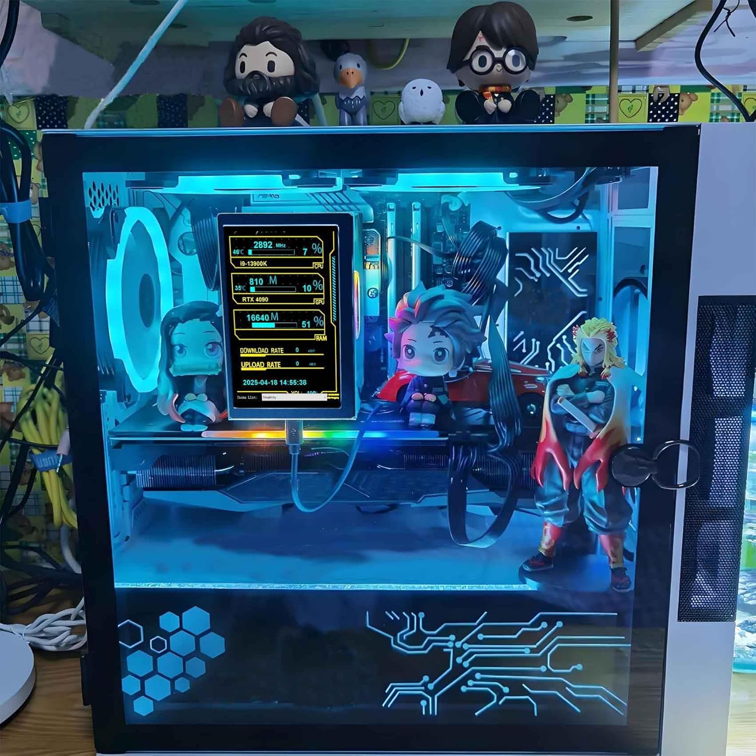 VSDISPLAY 5 Inch LCD Monitor Temp Display 800x480 for Computer PC Case Sensor Panel GPU CPU RAM Data Monitoring,Black