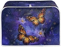 Vista 11 de Bulopur Cubierta de tostadora de 2 rebanadas de pintura de pájaros y flores, tostadora, panificadora, organizador de máquina, bolsa de protección