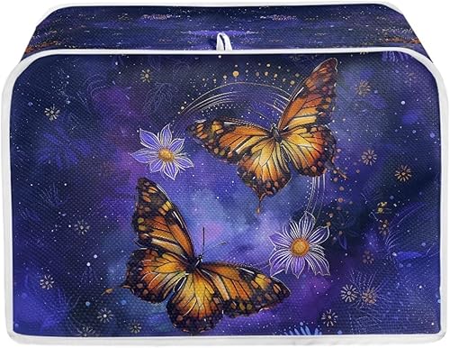 Miniatura 11 de Bulopur Cubierta de tostadora de 2 rebanadas de pintura de pájaros y flores, tostadora, panificadora, organizador de máquina, bolsa de protección