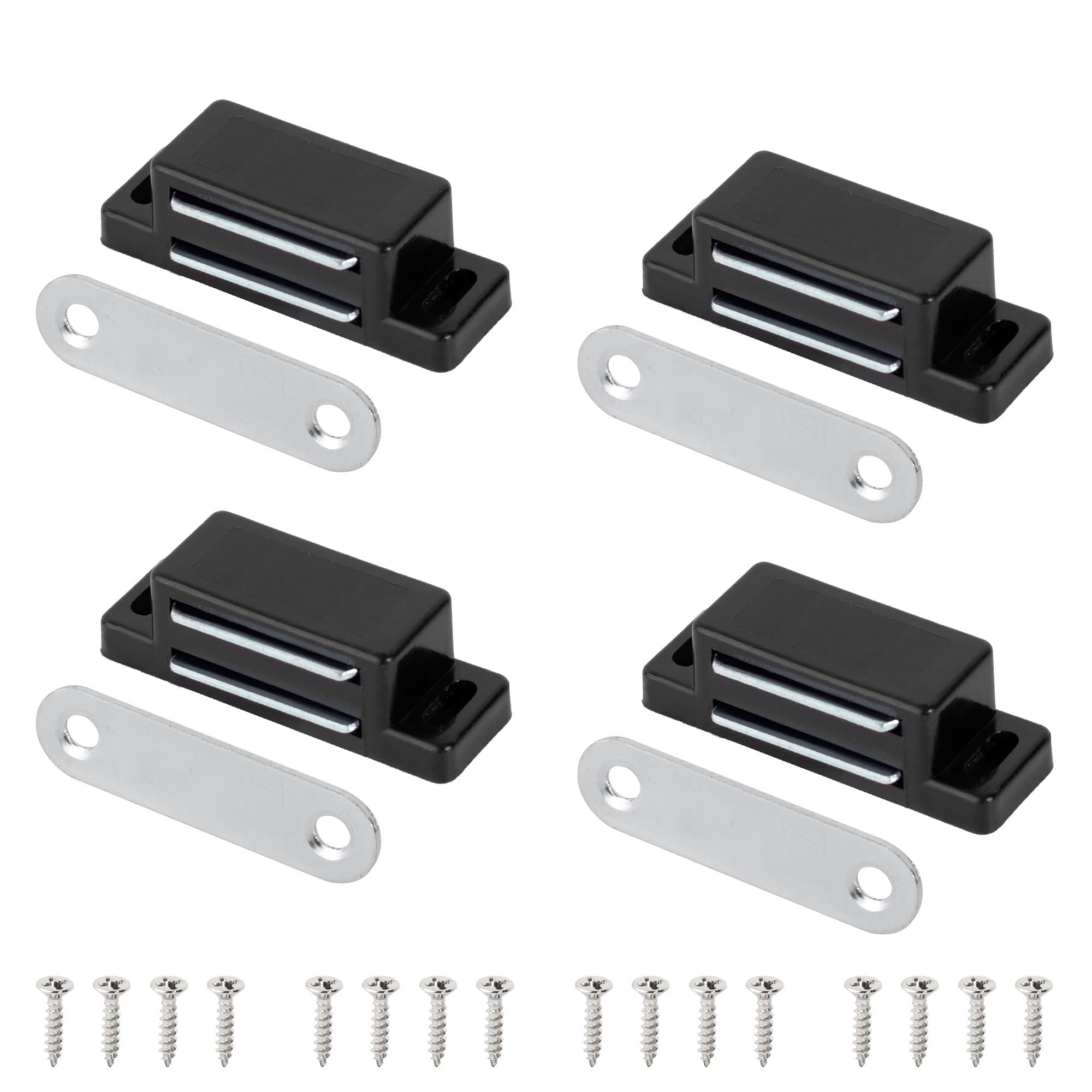 ZONSHJDKR Magnetic Latches Cupboard Kitchen Furniture Cabinet Door Latch Closures White Plastic Strong Powerful Magnet Catch
