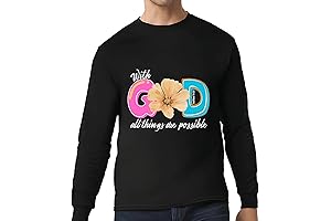 Inspirational Gift With God All Things Are Possible Religious Bible Verse Unisex...
