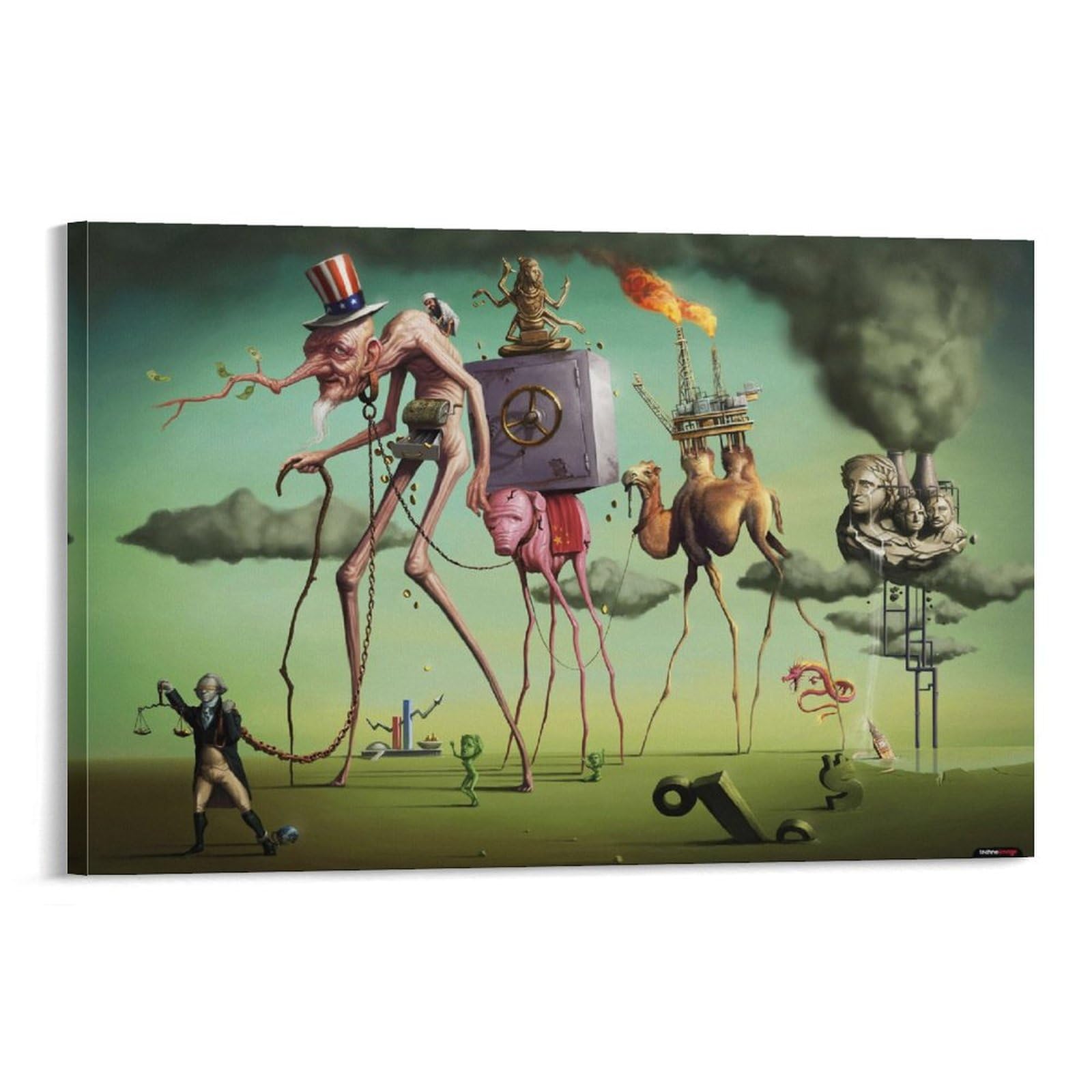 Salvador Dali Wall Art Prints 《The American Dream》 Art Poster Posters Wall Art Painting Canvas Prints Decor Poster Artworks 08x12inch(20x30cm)
