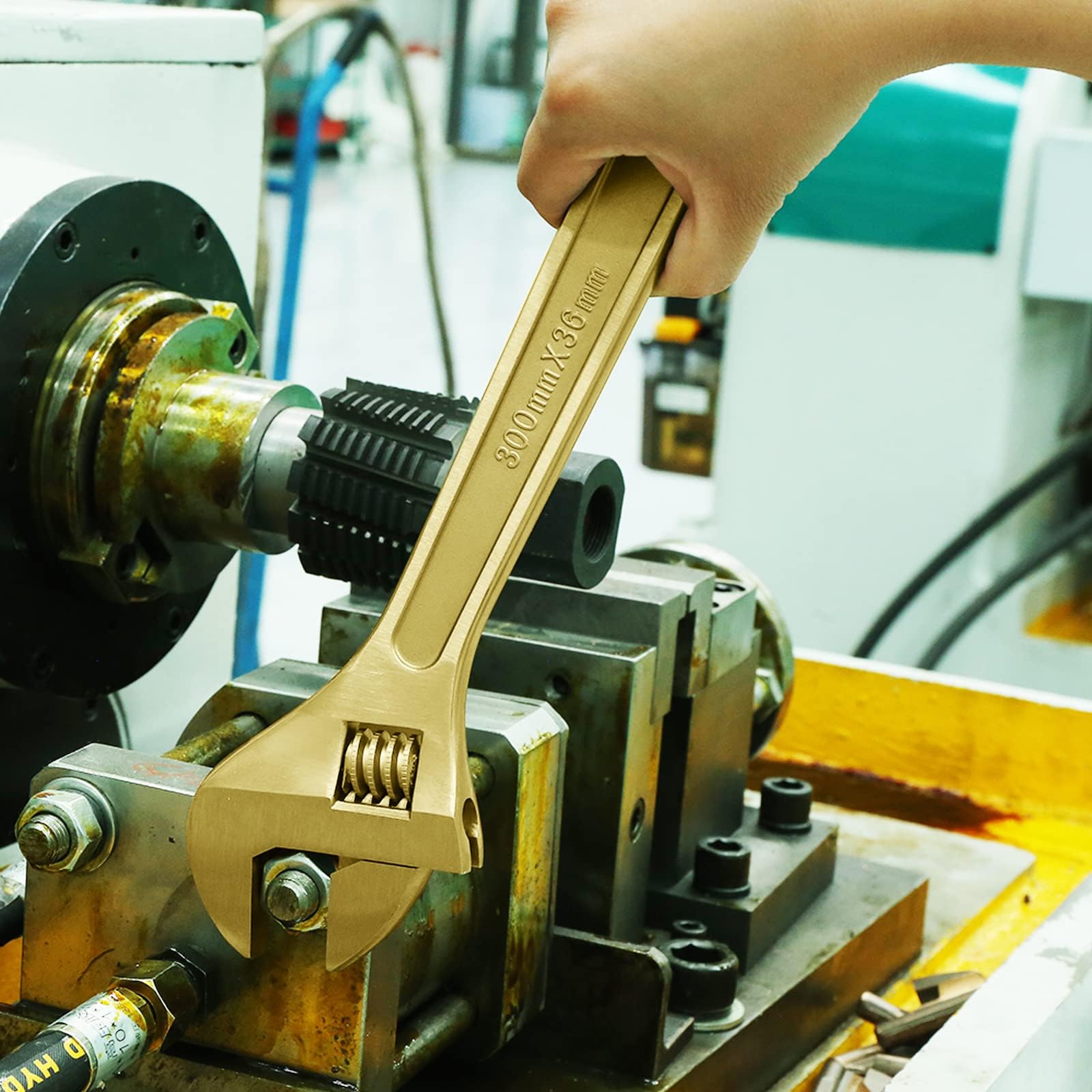 WEDO Set di 17 strumenti di sicurezza senza scintille in rame al berillio, senza scintille con martelli, cacciaviti, chiavi nella cassetta degli attrezzi, non magnetico, forte coppia,