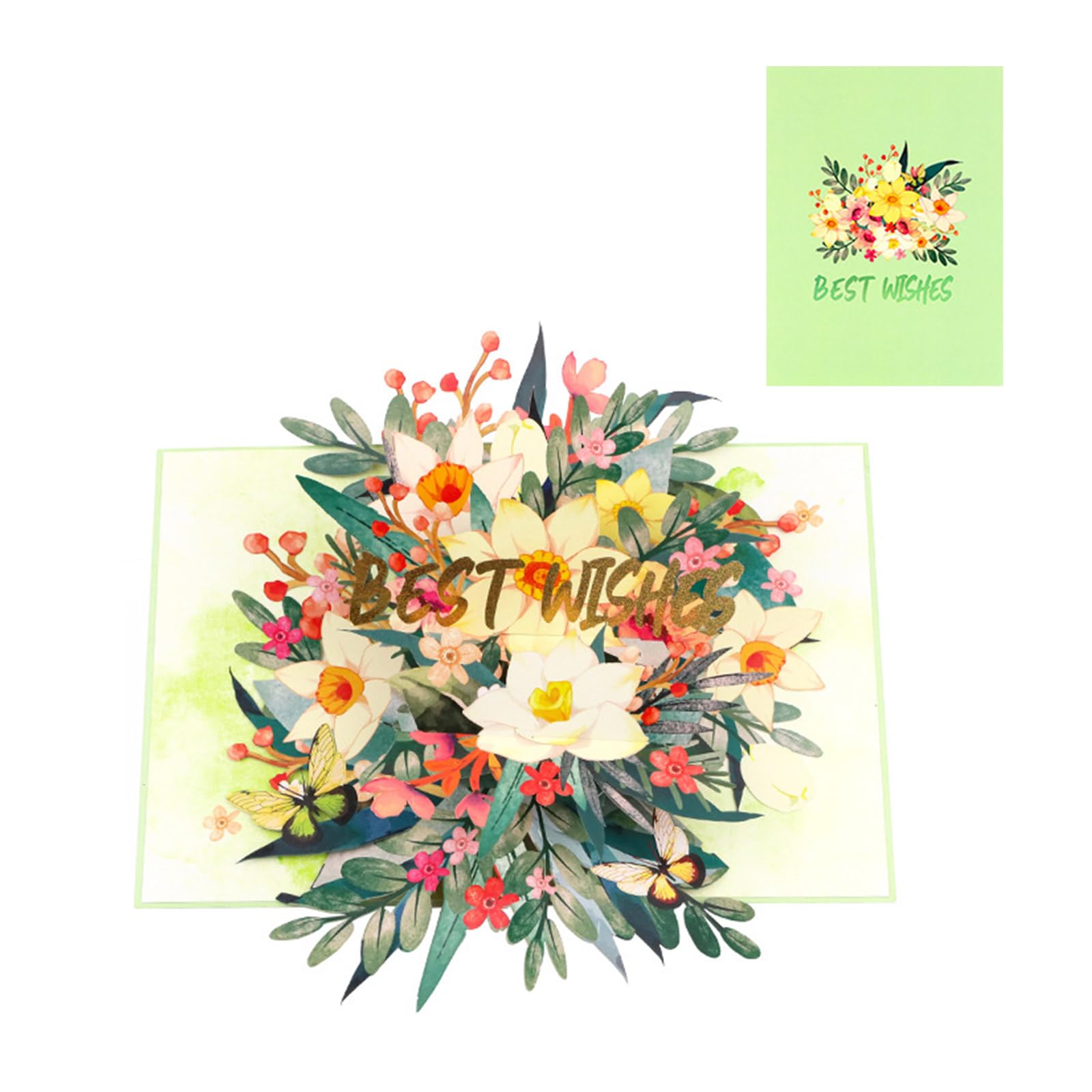 Elnwnnkc Artistic 3D Colorful Florals Greeting Card with Envelope Foldable Card for Mother Day Anniversary Present Mother Day