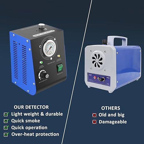 Miniatura 8 de Máquina de humo automotriz, kit de unidad de detección de fugas de 19 PSI de modo dual, bomba de aire incorporada, DC12V EVAP, herramienta de