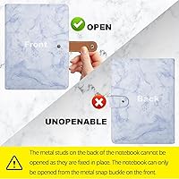 Vista 5 de FYY - Cuaderno de 6 anillos de piel sintética con bolsillos, divisores y papel de recarga, agenda de tamaño A5, color azul marmolado