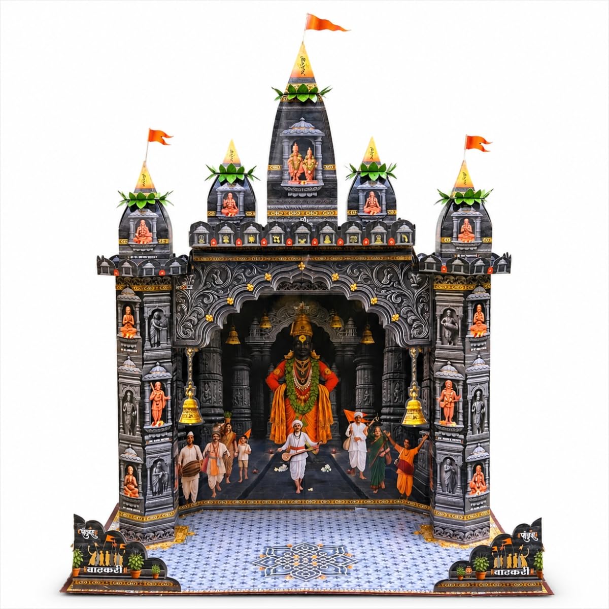 Shree SPACE Vitthal Mandir Makhar Kit | DIY Paper 3D Foldable Makhar | Pandharpur Vari Theme Ganesh Festival, Ashadhi Ekadashi Decoration-image-26