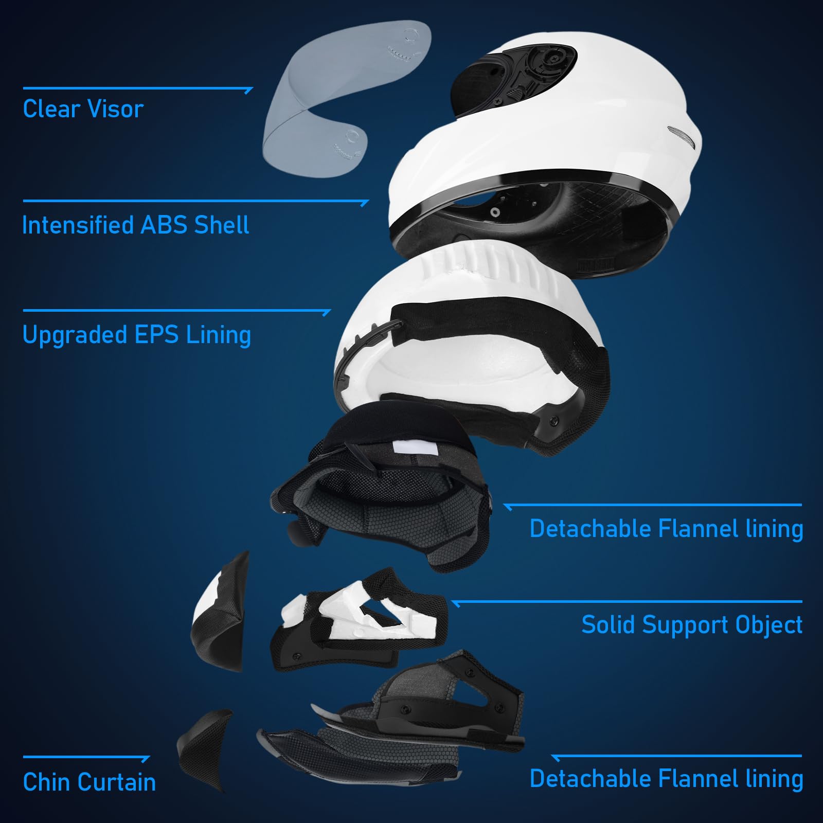 Favoto Motorradhelm Integralhelme für Erwachsene Vollvisierhelm Mopedhelm für Herren Damen Atmungsaktiv ECE Zertifiziert L (59-60cm)