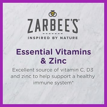 Zarbee's Kids Immune Support Chewable Tablets, Vitamin C, D & Zinc, 28 ct