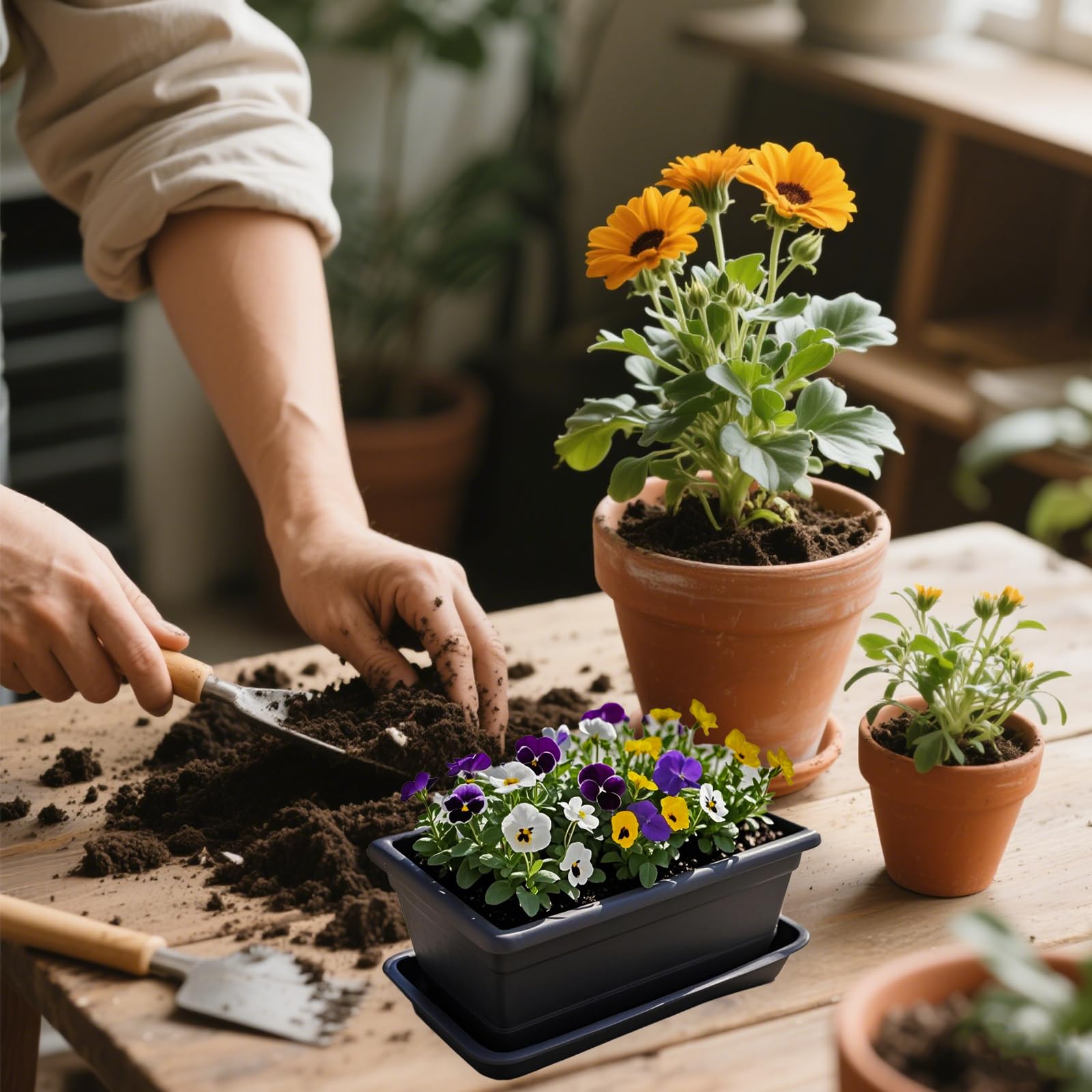 Gosknor 8 Alfombrillas de Riego para Plantas de 24 Celdas, 33x20cm Bandeja Drenaje para Riego Automático Plantas Aptas para Jardinería Interior Plantas Hidropónicas en Maceta
