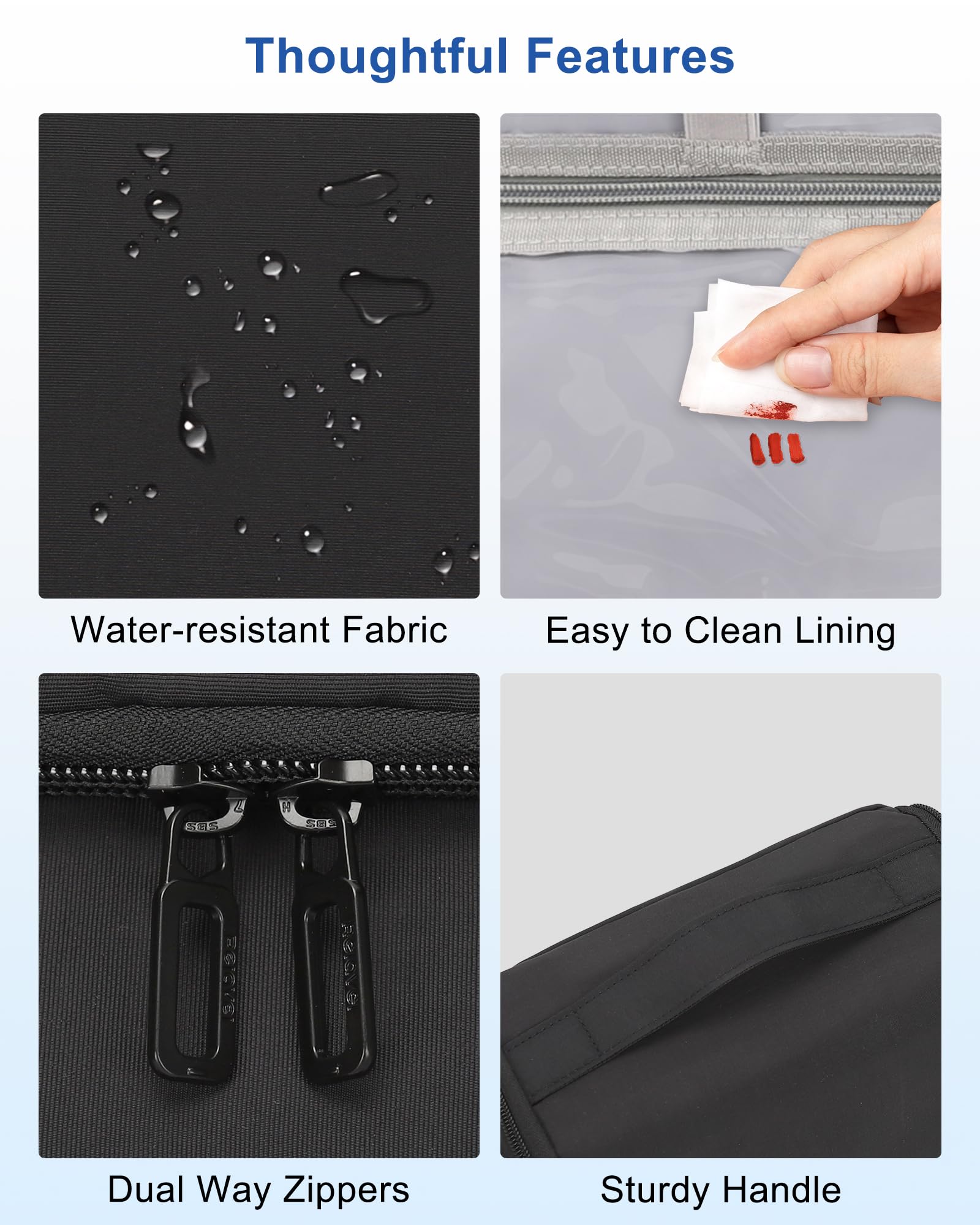 Bolsa de artículos de tocador colgante para hombres y mujeres, organizador de cosméticos de maquillaje grande impermeable, kit de afeitado Dopp, bolsas de higiene para baño, accesorios esenciales de