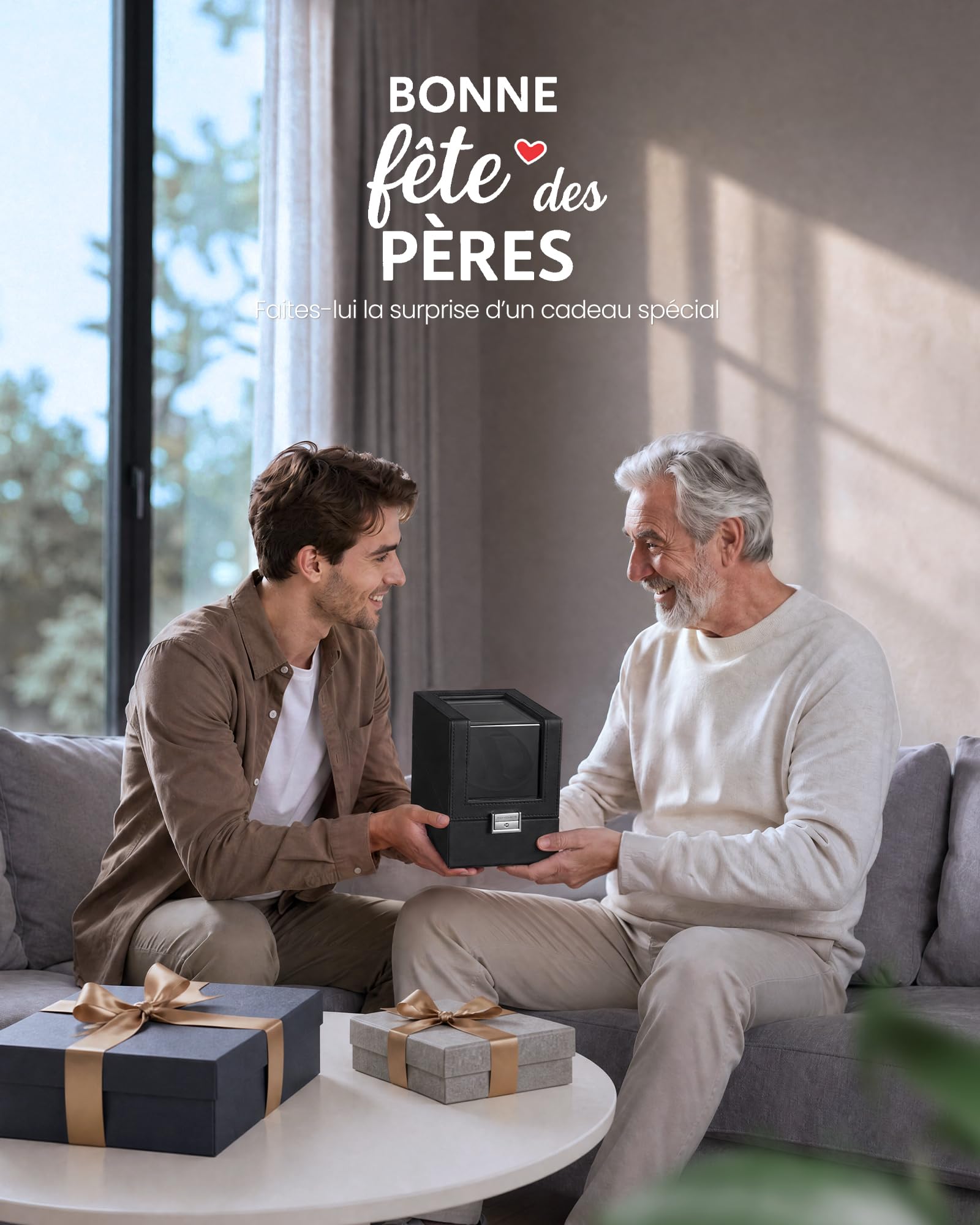 SONGMICS Boîte Remontoir Automatique, Silencieux, avec Éclairage LED, Coussin Réglable, Serrure, 4 Modes de Remontage, Câble USB-C