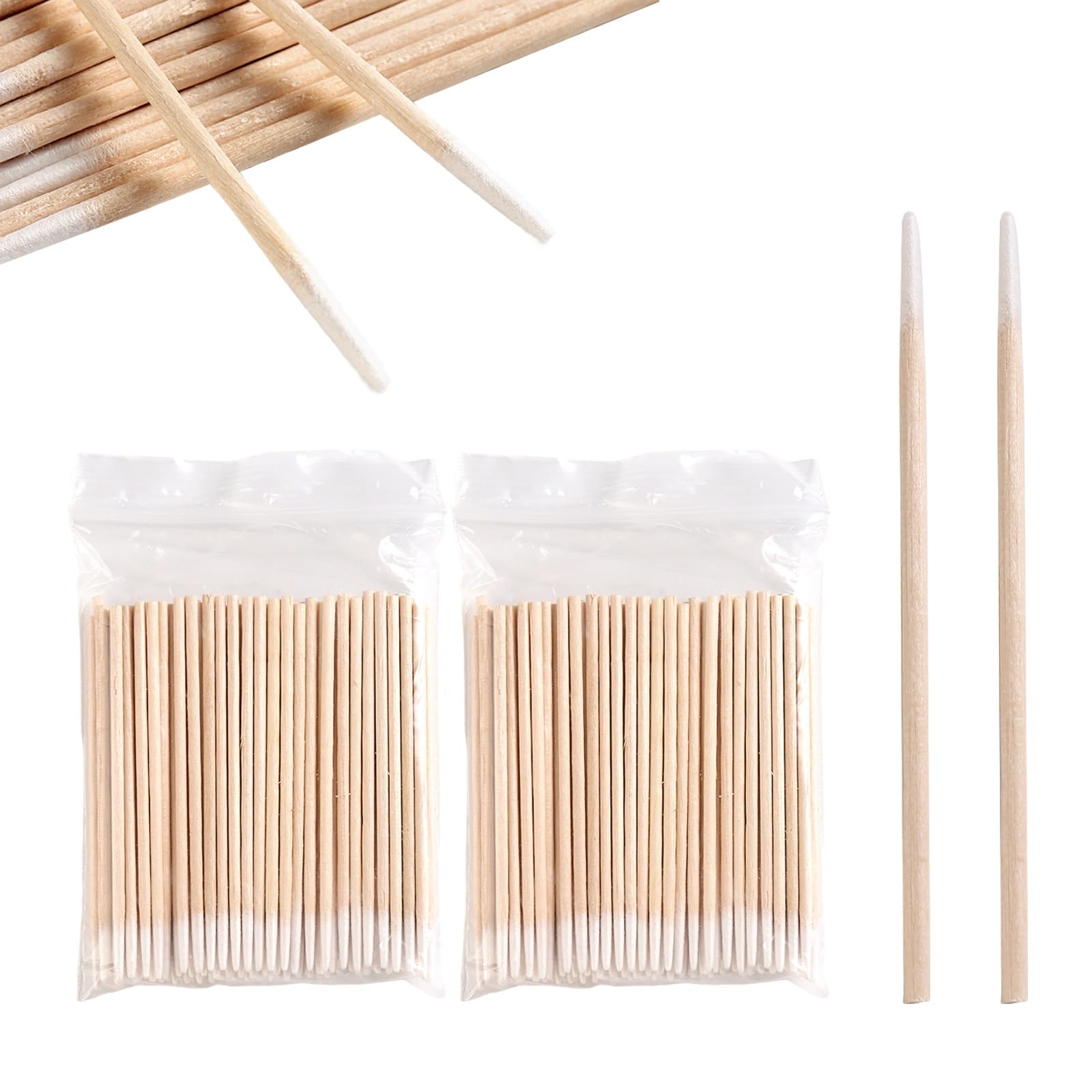 200Pcs Pointed Cotton Swabs 2 67 Inch Microblading Precision Tip Cotton Swab Wooden Long Cotton Sticks Applicator Makeup