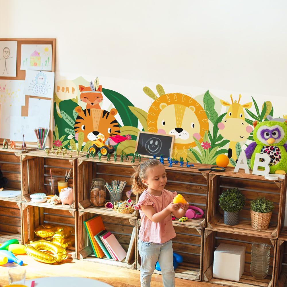 kina - SM0022 Adesivi Murali Fasce per Camerette Bambini - Grafica Friends Greche Protezione e Decorazione Pareti Rivestimento Mobili Tavoli e Armadi 40x130 cm