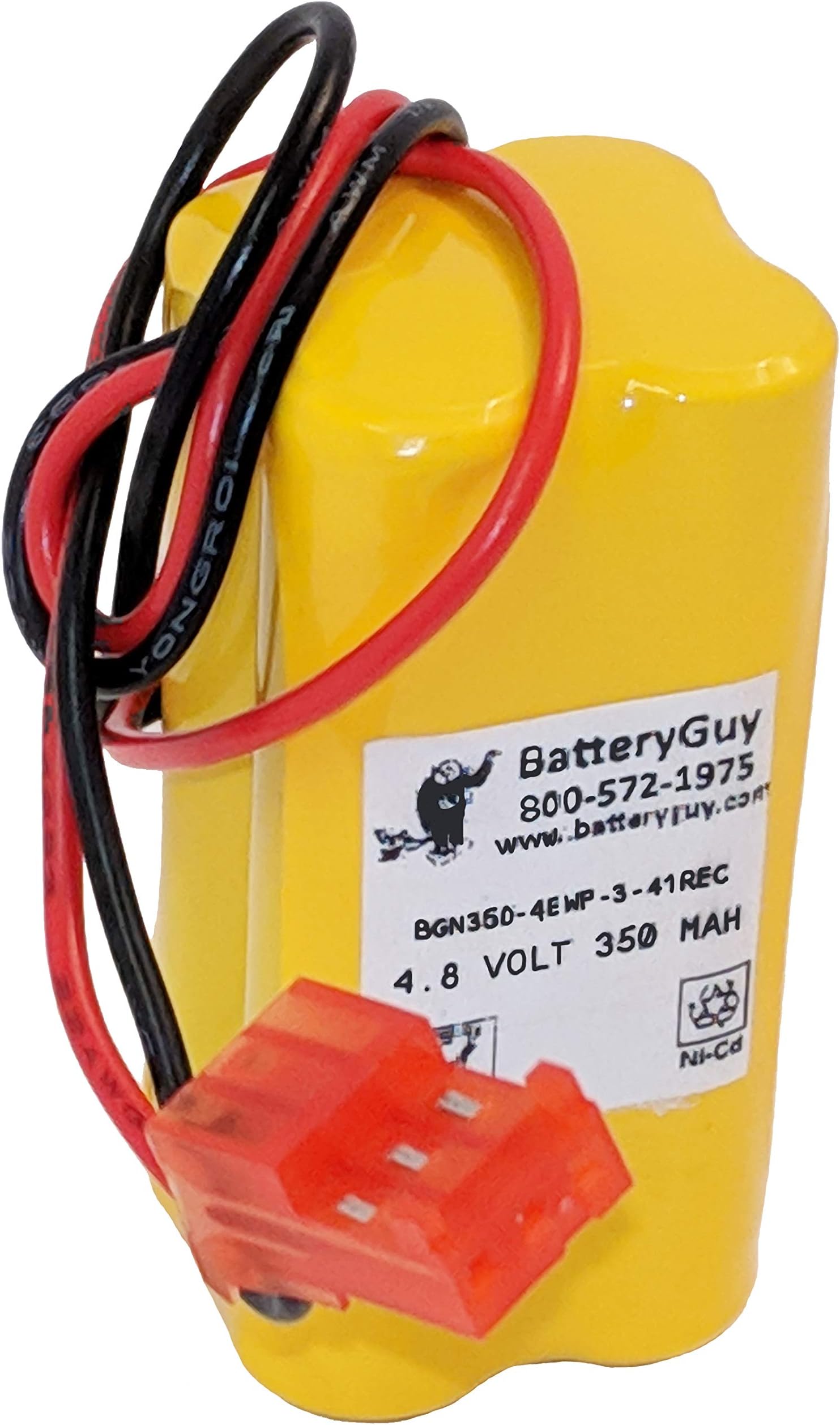 Elxjar (2-Pack) 4.8V 350mAh AAA Ni-CD Battery Replacement For 48H465 Lumapro 6CGL4 6CGL3 Exit Sign UNITECH C14 ELSC-17923 2472948 Emergency Light