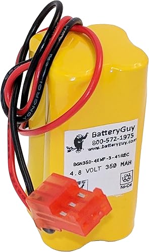 BatteryGuy Batería de níquel y cadmio de 4.8 V 350 mAh BGN350-4EWP-3-41REC batería de repuesto (recargable)