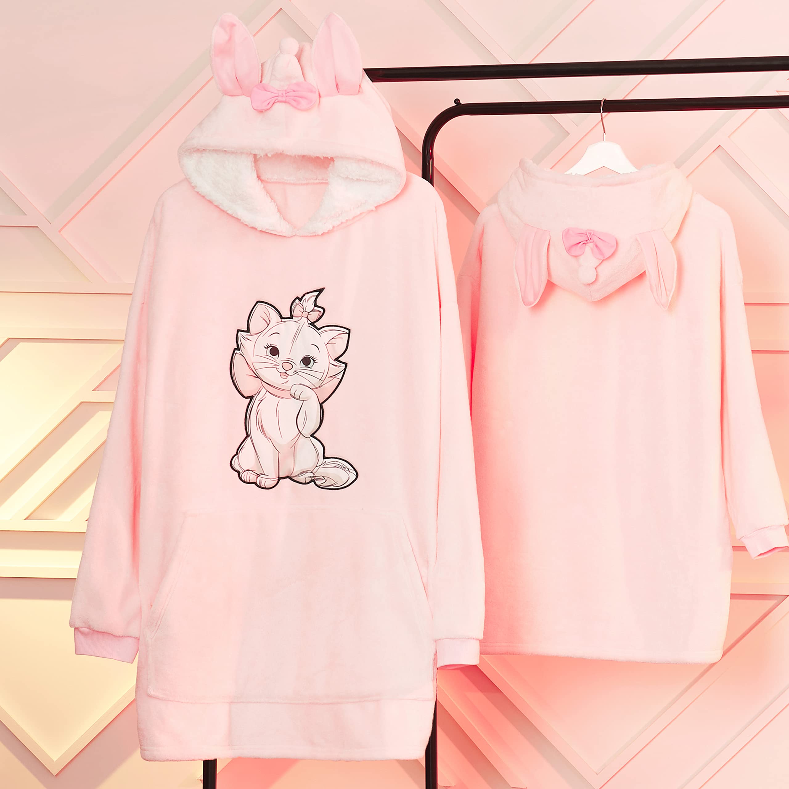 Disney Felpa Donna con Cappuccio, Oversize Blanket Hoodie Calda di Pile Minnie e Mickey